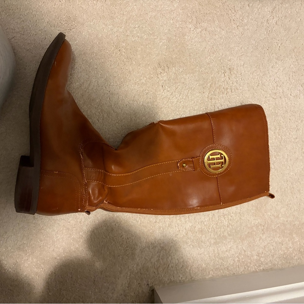 Tommy Hilfiger Brown Leather Riding Boots